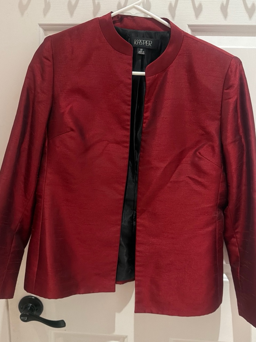 Kasper Women's Deep Red Collarless Blazer